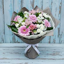 Букет цветов из:  Герберы, Альстромерии и Хризантемы #REPLACE_PRED# Шигоны