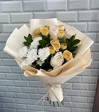 Букет цветов из:  Розы и Хризантемы #REPLACE_PRED# Шигоны