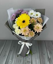 Букет цветов из:  Розы, Герберы и Хризантемы в Шигоны