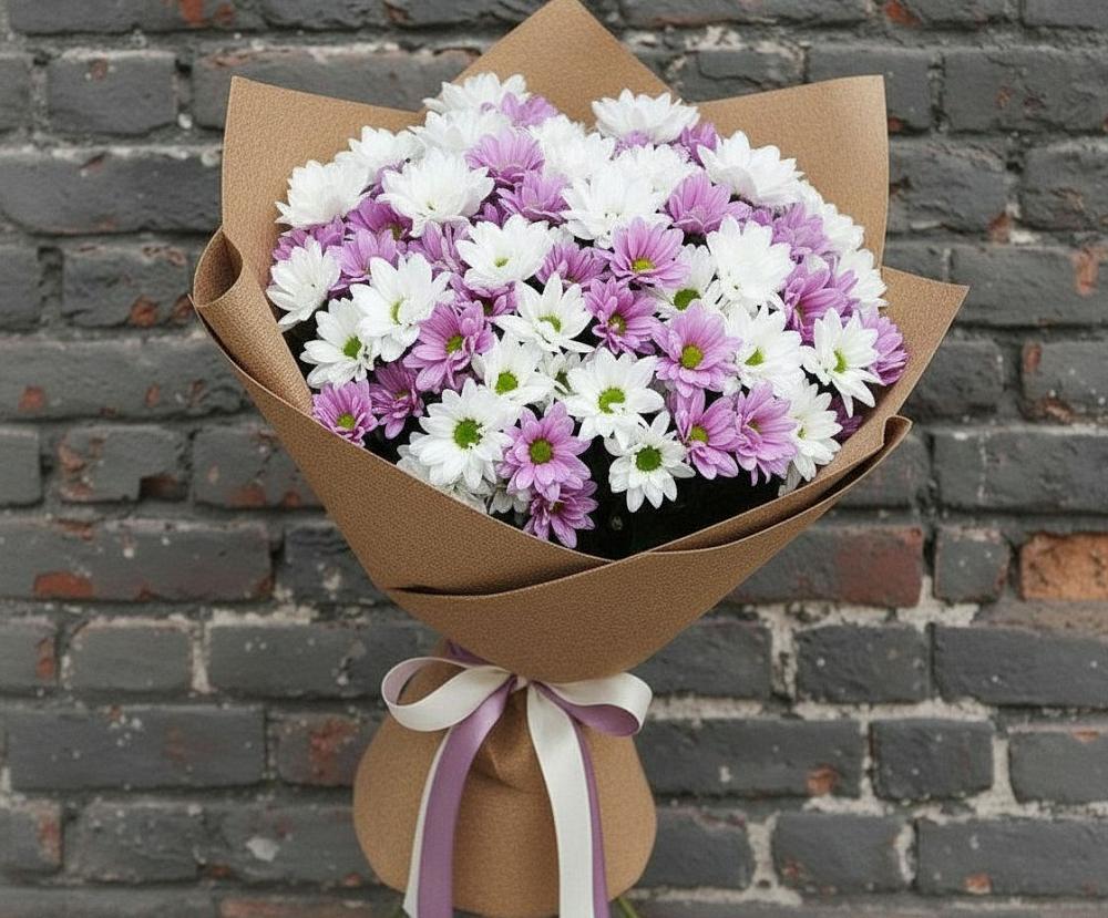 Букет цветов из: Хризантемы в Шигоны