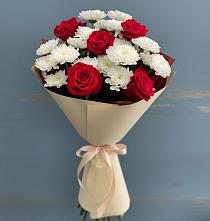 Букет цветов из:  Розы и Хризантемы #REPLACE_PRED# Шигоны
