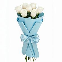 Букет 7 белых роз Проуд в Шигоны