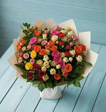 Букет Микс из разноцветных кустовых роз #REPLACE_PRED# Шигоны